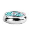 Tropical Hibiscus Flowers Pill Box 3 Compartment Round Portable Pill Case for Pocket or Purse Pill Holder Weekly Pill Organizer Decorative Metal Medicine Vitamin Organizer Travel Gift view 4