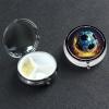 Cool Soccer Ball Pill Box 3 Compartment Round Portable Pill Case for Pocket or Purse Pill Holder Weekly Pill Organizer Decorative Metal Medicine Vitamin Organizer Travel Gift view 1