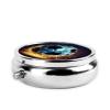 Cool Soccer Ball Pill Box 3 Compartment Round Portable Pill Case for Pocket or Purse Pill Holder Weekly Pill Organizer Decorative Metal Medicine Vitamin Organizer Travel Gift view 4