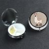 No Drama Llama Pill Box 3 Compartment Round Portable Pill Case for Pocket or Purse Pill Holder Weekly Pill Organizer Decorative Metal Medicine Vitamin Organizer Travel Gift view 1