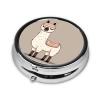 No Drama Llama Pill Box 3 Compartment Round Portable Pill Case for Pocket or Purse Pill Holder Weekly Pill Organizer Decorative Metal Medicine Vitamin Organizer Travel Gift view 3