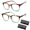 2PCS Zeanaturals Reading Glasses - Women's Sexy Leopard Print Reading Glasses, Anti Blue Light Reading Glasses Women (1X,2PCS A) view 1