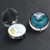 Ocean Wave Pill Box 3 Compartment Round Portable Pill Case for Pocket or Purse Pill Holder Weekly Pill Organizer Decorative Metal Medicine Vitamin Organizer Travel Gift view 1