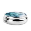 Ocean Waves Pill Box 3 Compartment Round Portable Pill Case for Pocket or Purse Pill Holder Weekly Pill Organizer Decorative Metal Medicine Vitamin Organizer Travel Gift view 4