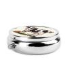 Dairy Cow Pill Box 3 Compartment Round Portable Pill Case for Pocket or Purse Pill Holder Weekly Pill Organizer Decorative Metal Medicine Vitamin Organizer Travel Gift view 4