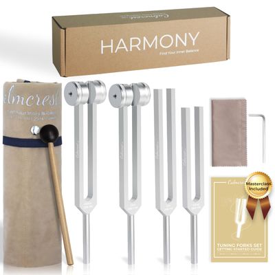 Harmony Tuning Forks for Healing Set (128Hz 136.1Hz 256Hz 384Hz)
