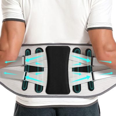 HEQIM Lumbar Support Belt for Men Women Lower Back Brace Pain Relief Massage Band Posture Correction for Herniated Disc Sciatica and Scoliosis(Black,XL)