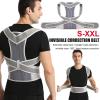 HEQIM Breathable Posture Corrector for Men and Women Full Back Brace Humpback Girdle Spine Lumbar Support Belt Therapy Corset Shoulder Neck Clavicle Waist Pain Relief(Grey,XXL) view 3