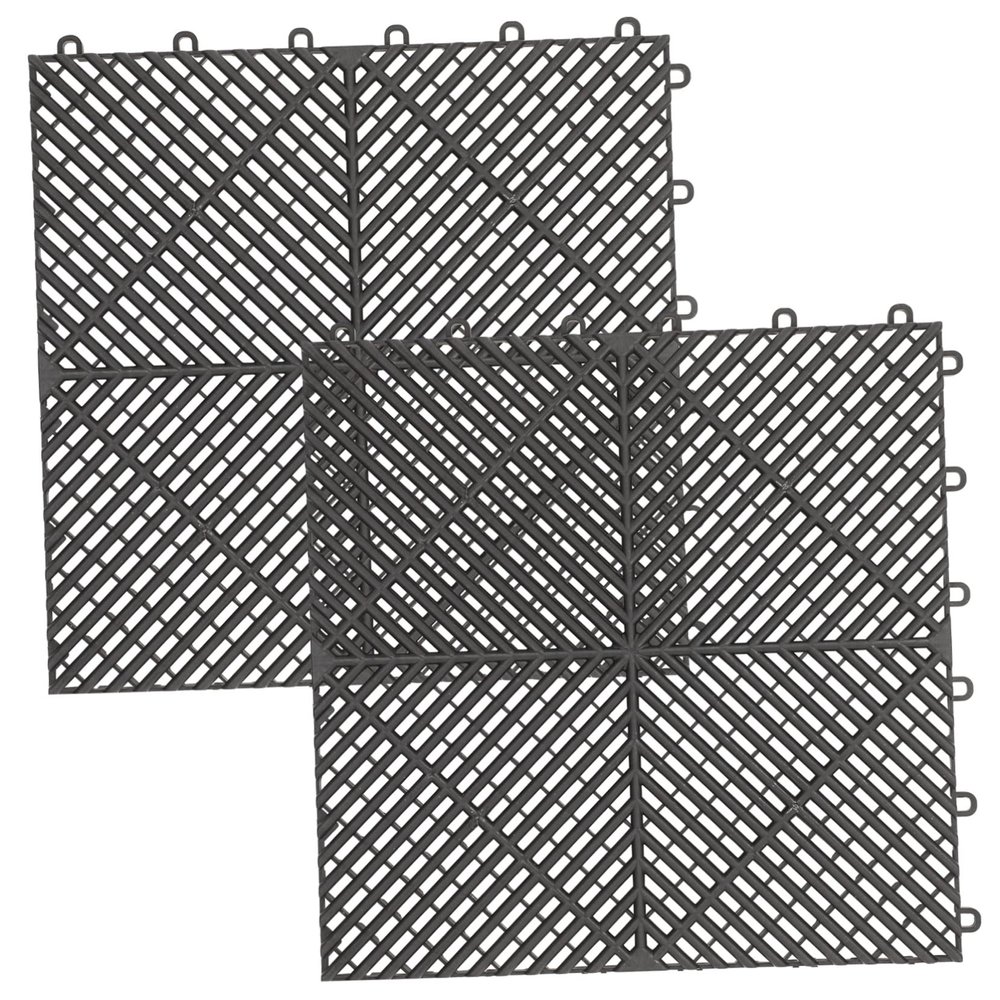 PLAFOPE 2pcs Car Wash Drainage Mat Interlocking Bathroom Flooring Tiles Splicing Mat Non-Slip Shower Treads