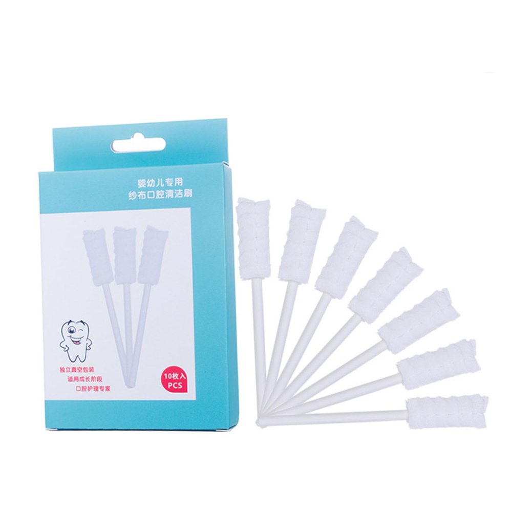 COLLBATH Infant Toothbrush Kit 10pcs Baby Oral Cleaners Newborn Care Brush Soft Disposible
