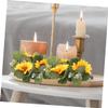 Ciieeo 2pcs Sunflower Eucalyptus Candle Wreaths for Spring Decor Lifelike Floral Centerpieces for Weddings and Home Farmhouse Style Candle Decoration view 4