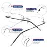 UXAOSVME Rimless Progressive Photochromic Blue Light Reading Glasses view 3