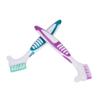 FOMIYES 2pcs Ergonomic Denture Cleaning Brush Double-Sided Toothbrush for Dentures Braces Travel Toothbrush view 1