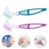 FOMIYES 2pcs Ergonomic Denture Cleaning Brush Double-Sided Toothbrush for Dentures Braces Travel Toothbrush view 3