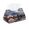 Mt. Fuji in Early Spring Leather Tissue Box, Suitable for Bedside Table, Workbench and Home Desktop Decoration, view 1