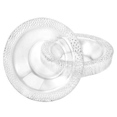 EcoQuality 14oz Clear Round Plastic Plastic Bowl Pebble Design - Elegant Disposable Serving Bowl for Weddings, Parties, and Special Events - Durable, Reusable Tableware - Catering and Buffets (80)