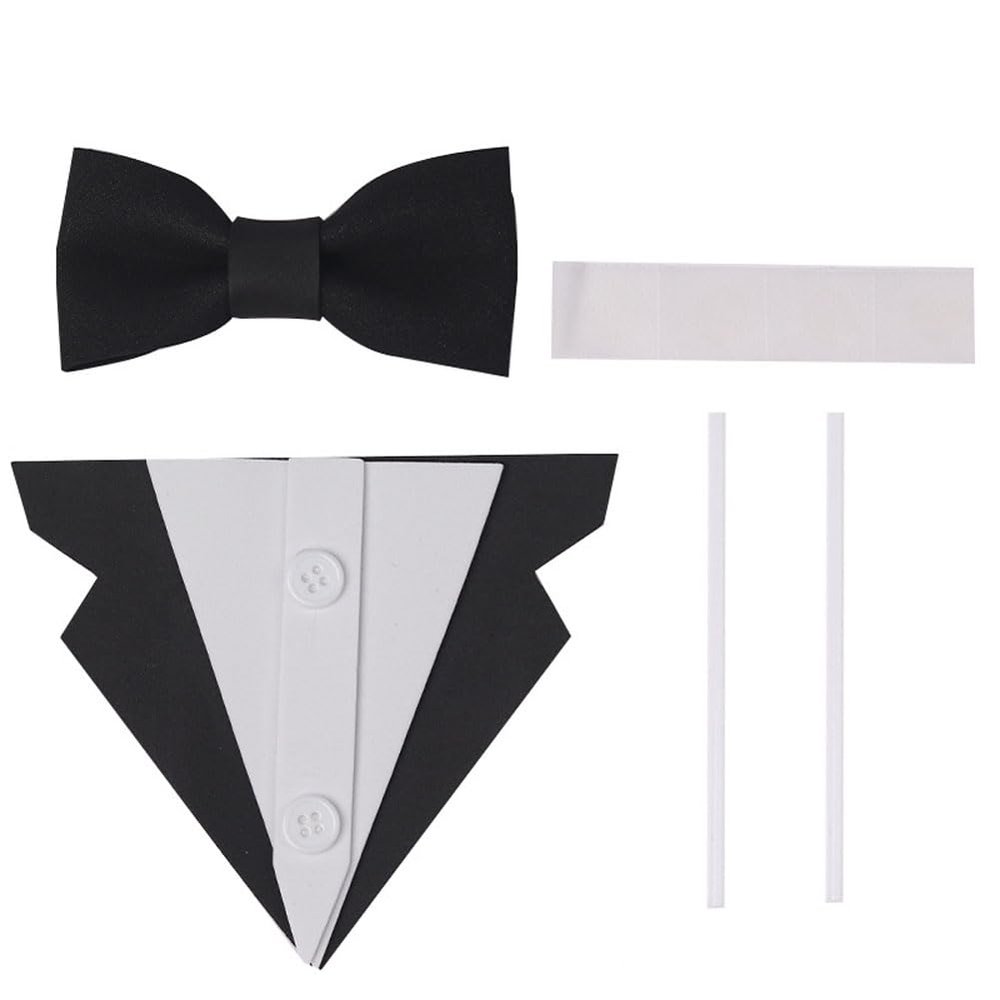 10 Sets Suit Bow Tie Cake Toppers EVA Cake Insert Topper Decorations Black Bow Tie Dessert Cake Topper Set for Father's Day Party Dad Birthday Party Supplies