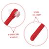 FOYTOKI 3pcs Portable Double-Sided Denture Toothbrush for Adults Hard Bristles Ergonomic Grip Easy Cleaning for False Teeth White Red Blue view 3