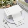 100 Pcs White and Silver Napkins - Silver Paper Napkins Disposable - Premium Quality Silver Dinner Napkins for Bathroom Kitchen Wedding Birthday Anniversary Party view 4