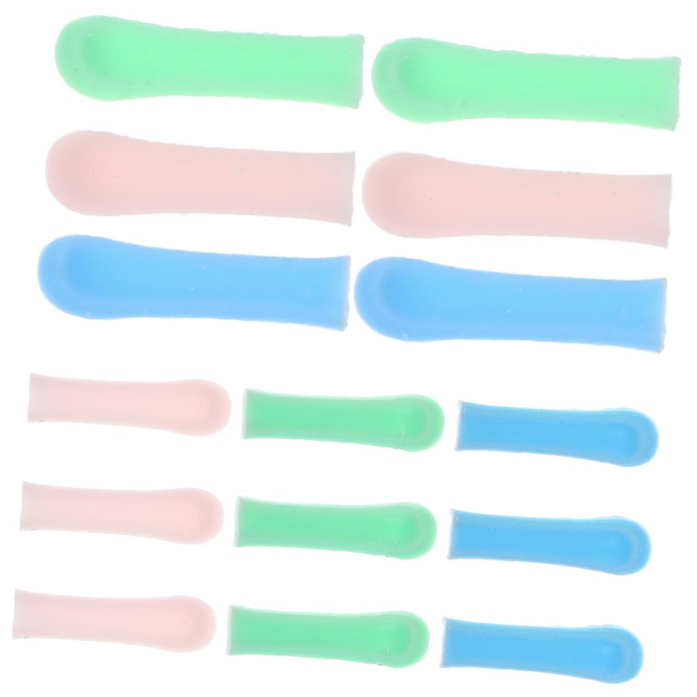 BCOATH 15pcs Visible Ear Spoon Head Replacement Sleeves Soft Silicone Ear Scoops Cover for Spiral Removal Tool