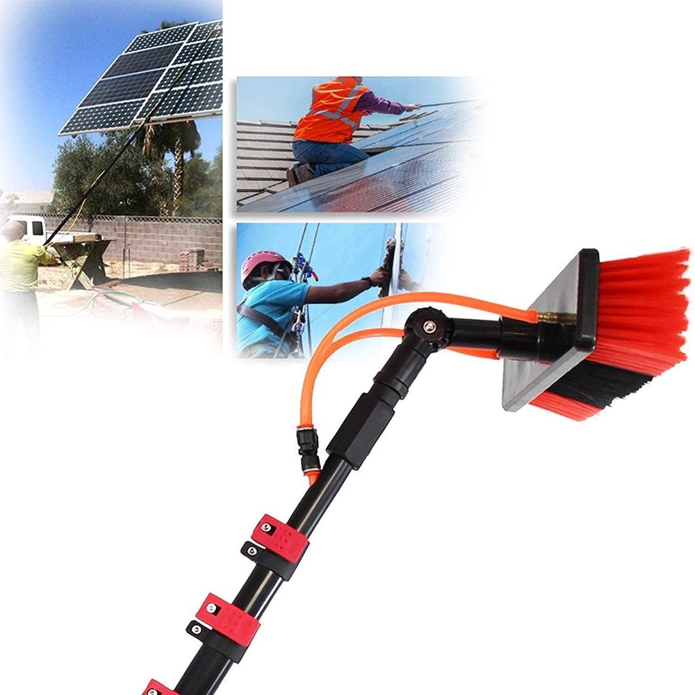 Window Cleaning Brush,Water Fed Telesbrush Cleaning Photovoltaic and Solar Panels Washing Set Equipment Extension Pole Cleaning for Trucks Windows/30Ft/9M