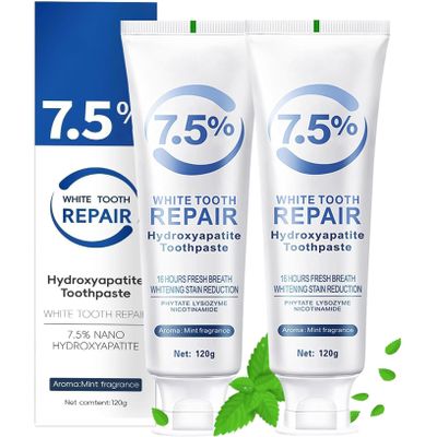 Ayzololo 2 PCS Hydroxyapatite Toothpastes for Enamel Protection and Tooth Strengthening,Fresh Mint Flavor,Daily Use for Oral Care
