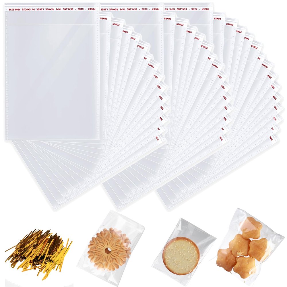 6 x 9 Inches Resealable Cellophane Bags 2000 pcs Small Self Sealing Clear Bags for Packaging Products Self-adhesive Cello Bag for Jewelry, Cards, Photos, Envelopes, Gifts, Bakery, Candies and Products