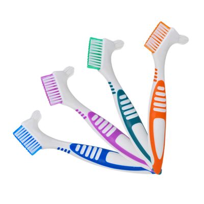 MERRYHAPY 4pcs Toothbrush for Braces Dentures Denture Cleaning Brush Soft Bristles Multi-Layered Toothbrush for Stain Removal False Teeth Cleaner