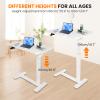 Adjustable Pneumatic Overbed Bedside Table with Wheels Split Top Tilting Mobile Standing Desk Portable Computer Cart Movable Desk Hospital Home Office Use (15.7" W x 27.6" D, White) view 3