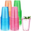 Kochorie 120 Pack 12 Oz Plastic Neon Cups Glowing Party Cups view 1