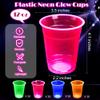 Kochorie 120 Pack 12 Oz Plastic Neon Cups Glowing Party Cups view 2