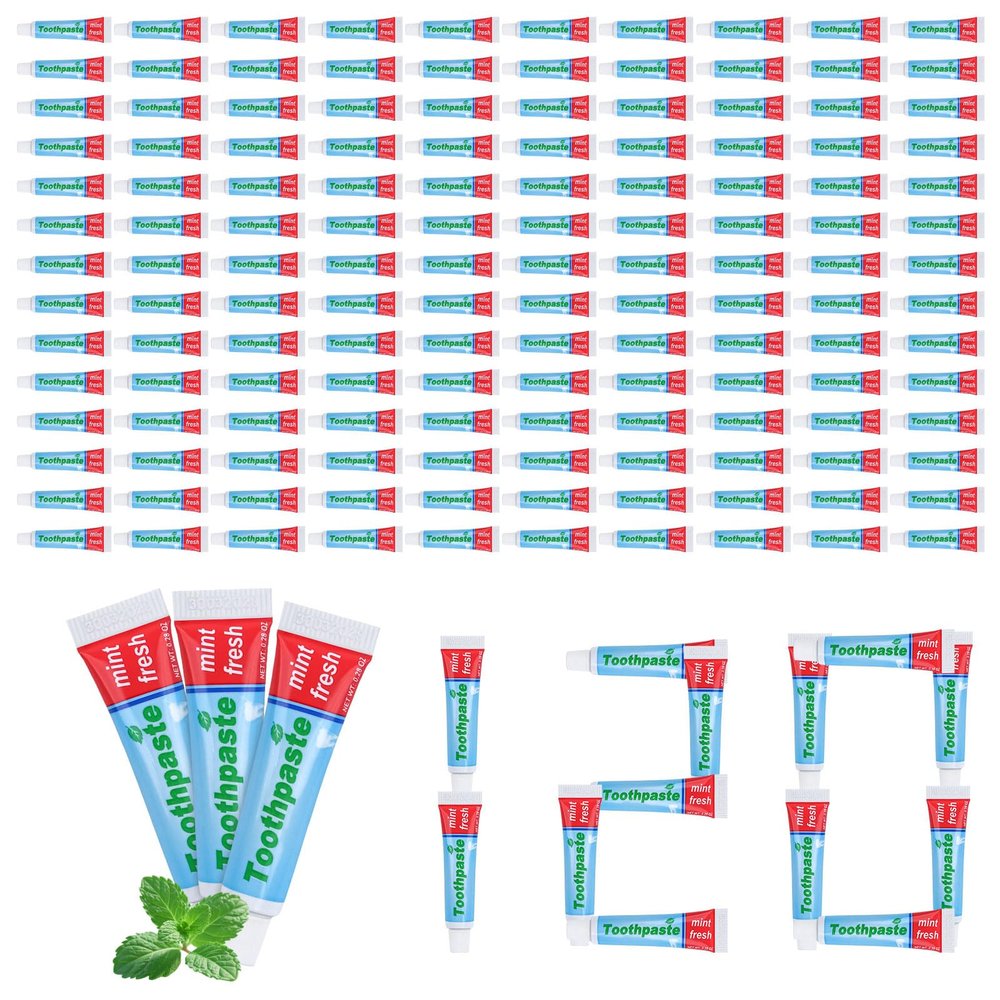 0.28oz Small Toothpaste Travel Size Bulk,Mini Toothpaste Travel,Mint Scent TSA Compliant for Hotel Camping Gym Office School Homeless 120