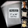 120Pcs Cellophane bags, 7x10 Self Sealing Cellophane Bags, Clear Cookie Bags, Resealable Treat Bag for Fresh Cookies, Candy, Gifts, and Product view 1