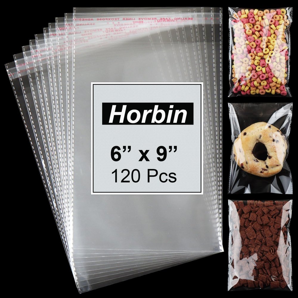 120Pcs Cellophane bags, 6x9 Self Sealing Cellophane Bags, Clear Cookie Bags, Resealable Treat Bag for Fresh Cookies, Candy, Gifts, and Product
