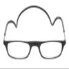 Calabria Unisex Snap Magnetic Blue Light Blocking Reading Glasses with Clear Lenses Matte Black Frame | Pull Apart Magnetic Bridge | Neck Hanging Headband Eyewear | Magnification 0.75x view 2