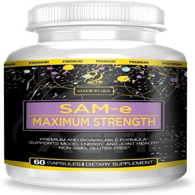 ACTIF SAM-e Maximum Strength with 400mg High Absorption SAM-e for Mood and Energy, Non GMO, 60 Count, Made in USA