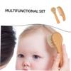 Beatifufu 1set Bath Brush and Comb Set Soft Natural Wool Grooming Brush for Boy Girl Portable Comb for Scalp Care for Newborn Bath and Hair Care view 3