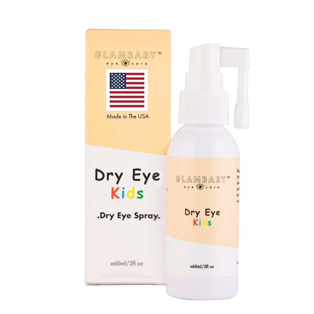 GlamBaby Dry Eye Area Kids Spray | Gentle Hypochlorous Mist, 60ml | Daily Refreshing Care for Sensitive Skin Around Eyes | No-Wipe Formula
