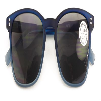 V.W.E. Lightweight Men Progressive Bifocal Reading Sunglasses No Line, No Bubble Zero Power on Top, UV Protection (Matte Blue, 1.75, x)