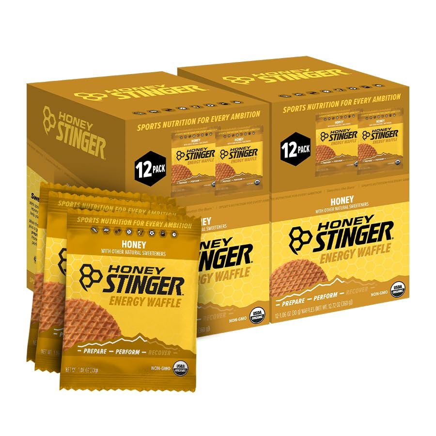 Honey Stinger Organic Honey Waffle, Energy Stroopwafel for Exercise, Endurance and Performance, Sports Nutrition for Home & Gym, Pre & During Workout, 25.44 Ounces (Pack of 24)