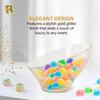 R-kay 6 Pack Angled Candy Bowls - Clear Plastic bowls - Premium Plastic Serving Bowls Heavy Duty For Weddings Catering, parties, And All Occasions (Gold Glitter, Small) view 3