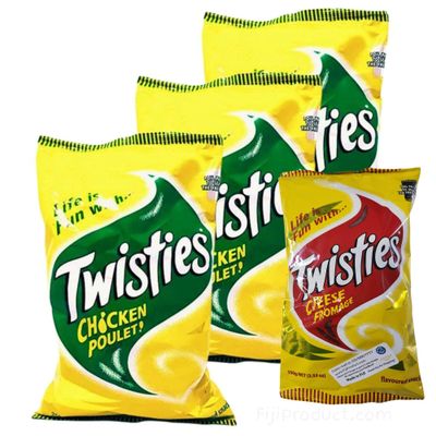 FIJI Twisties Snacks (Pack of 4) Unique CHICKEN Poulet Flavor, Cheese Twisties, Variety Pack Snacks ...