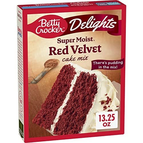 Betty Crocker Delights Super Moist Red Velvet Cake Mix 13.25 oz (Pack of 4)