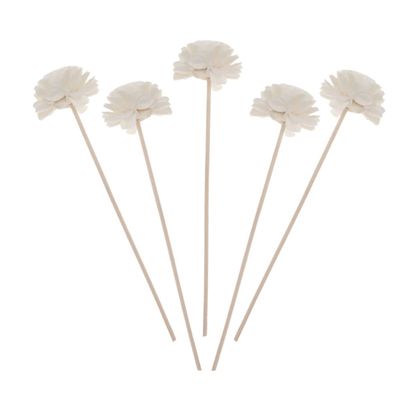 Veemoon Rattan Diffusers Sticks Aroma Diffuser Natural Diffuser Flower Shape Head for Essential Oil Sticks