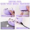 3 in 1 Electric Nail Clippers for Adults, Automatic Nail Grinder for Women Electric Nail Trimmer with Nail File Nail Buffer, Electric Toenail Clippers Nail Cutters for Adults with Light(Purple) view 4