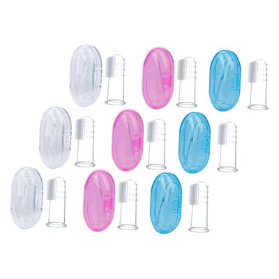 Homoyoyo 9pcs Toothbrush Months Boys and Girls Finger Toothbrush Gentle Oral Care Travel Soft Silicone for Boy Girl Toddlers