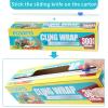 Plastic Food Wrap- 968 SQ. FT. Kitchen Cling Wrap Includes Slide Cutter BPA-Free Clear Cling Film 30cm300Meters view 3