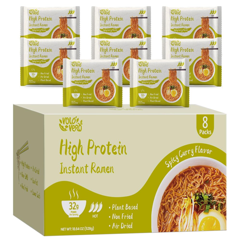 VOLO VERO High Protein Ramen 32g Plant Protein Noodles Spicy Curry Flavor
