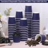 100 4oz Disposable Espresso Cups with Lids Ripple Corrugated Paper Disposable Coffee Cups Cups for Hot Chocolate, Tea, and Cocoa Drinks (Blue) view 2
