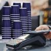 100 4oz Disposable Espresso Cups with Lids Ripple Corrugated Paper Disposable Coffee Cups Cups for Hot Chocolate, Tea, and Cocoa Drinks (Blue) view 4
